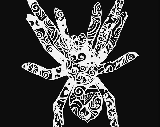 tarantula mandala svg cut file, spider glowforge file, vinyl template, laser cut file, halloween svg, cuttable wicca svg, clipart png