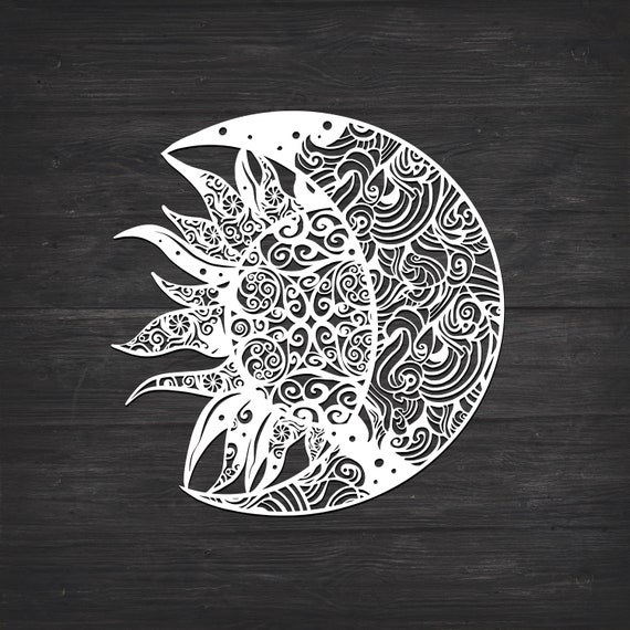 Download Sun And Moon Svg Mandala Svg Intricate Weeding Recommended Etsy