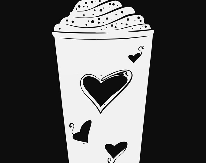 coffee latte svg cut file, glowforge file, vinyl template, laser cut file, lifestyle svg, cuttable laser svg, clipart png