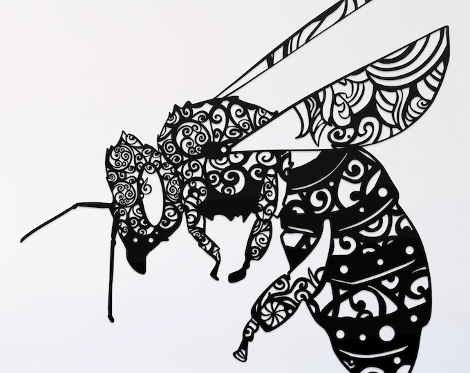 wasp mandala svg cut file, glowforge file, vinyl template, laser cut file, wasp svg, cuttable wicca svg, clipart png