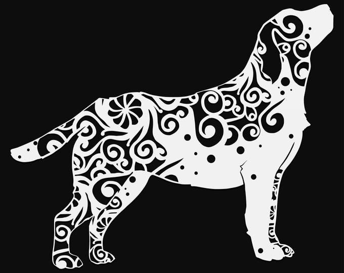labrador mandala svg file, glowforge file, vinyl template, laser cut file, animal svg, cuttable animal svg, clipart png