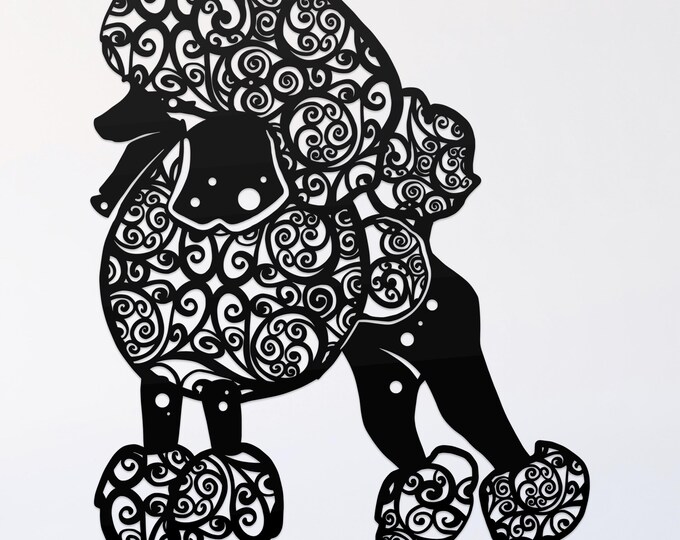 continental clip poodle dog mandala svg file, glowforge file, vinyl template, laser cut file, animal svg, cuttable animal svg, clipart png