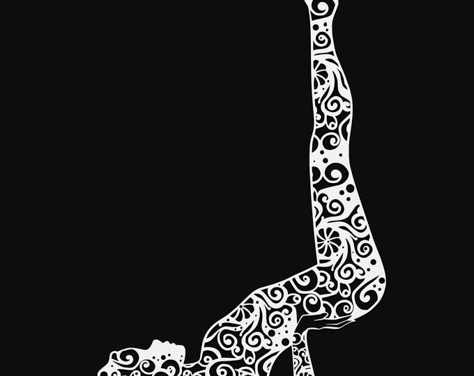 yoga pose mandala svg cut file, glowforge file, vinyl template, laser cut file, namaste lifestyle svg, cuttable laser svg, clipart png