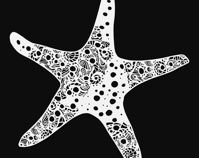 starfish mandala svg cut file, glowforge file, vinyl template, laser cut file, animals svg, cuttable animal svg, clipart png