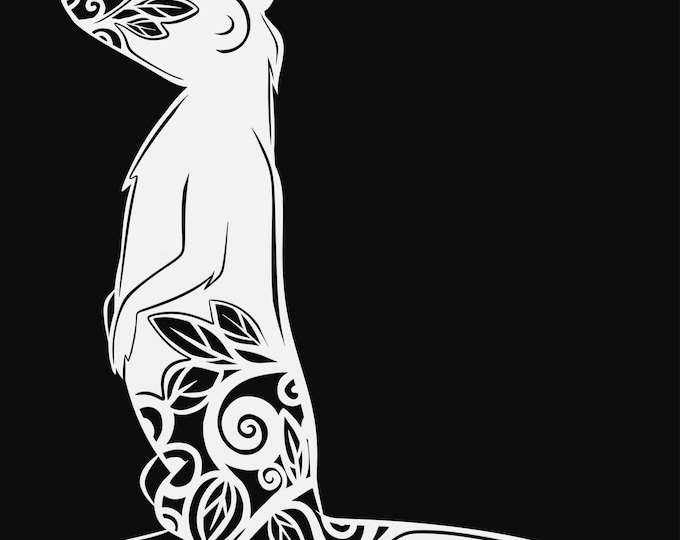 meerkat mandala svg cut file, glowforge file, vinyl template, laser cut file, animal svg, cuttable animal svg, clipart png