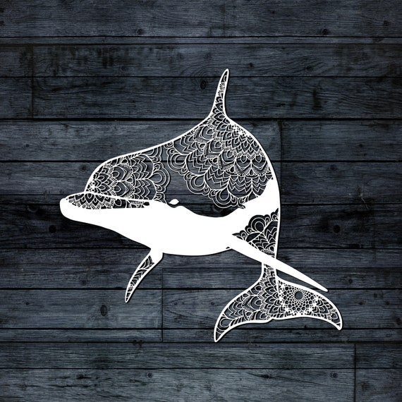 Dolphin Svg Mandala Svg Intricate Weeding Recommended For Etsy