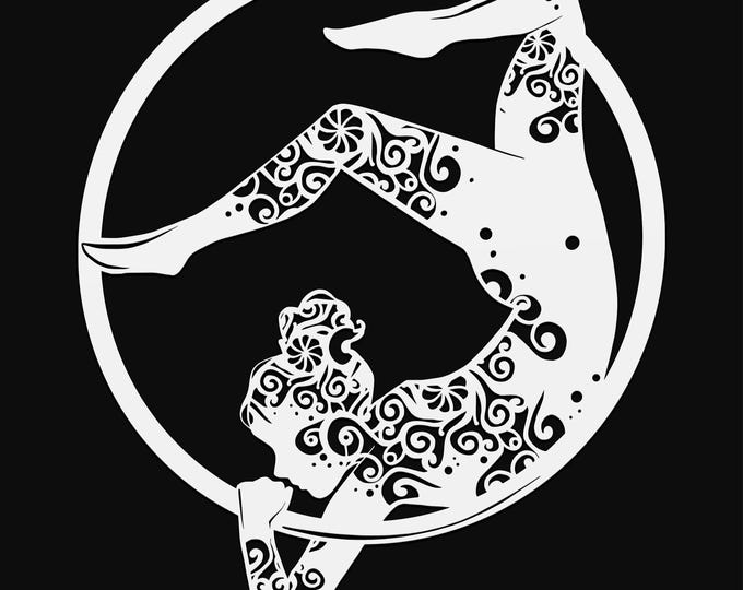 aerial hoop dancer mandala svg cut file, glowforge file, vinyl template, laser cut file, lifestyle svg, cuttable laser svg, clipart png