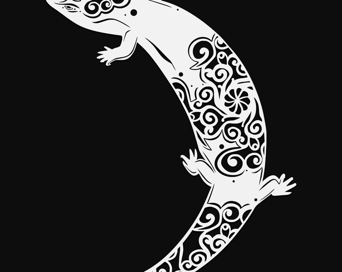 blue tongued-skink mandala svg cut file, glowforge file, vinyl template, laser cut file, reptile svg, cuttable animal svg, clipart png