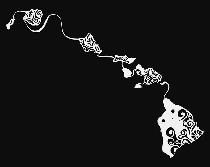 hawaii mandala svg file, geography cut file, glowforge svg, united states vinyl template, laser file, cuttable map svg, HI clipart png