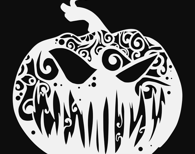 creepy jack-o'-lantern mandala svg cut file, glowforge file, vinyl template, laser cut file, seasonal svg, cuttable holiday svg, clipart png