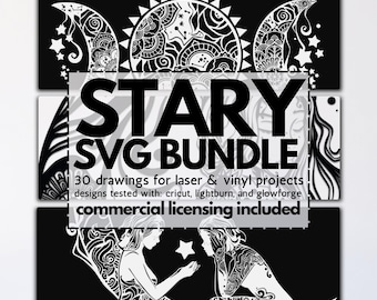 cosmic mandala svg bundle, glowforge mandala files, celestial vinyl templates, laser cut svgs, celestial svgs, pagan svg, mandala cliparts