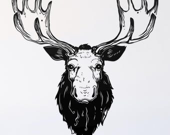 moose svg cut file, glowforge file, vinyl template, moose laser cut file, alaska animal svg, cuttable animal svg, clipart png