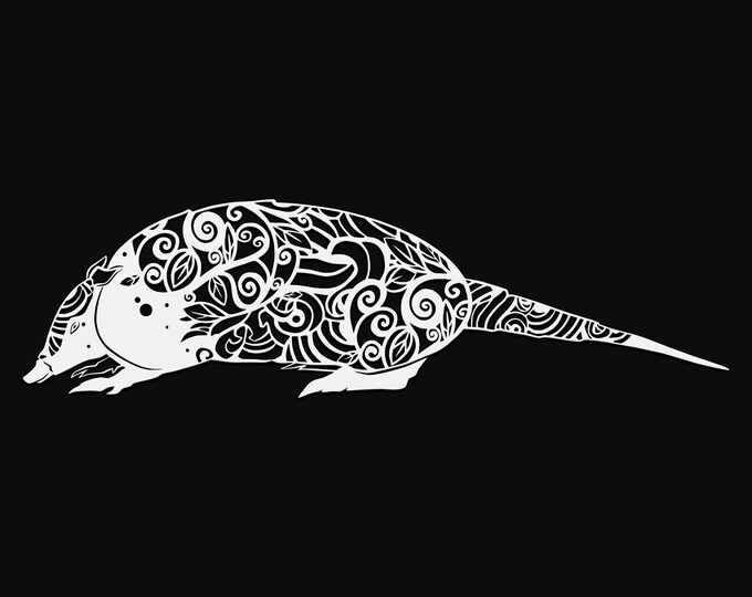 armadillo mandala svg cut file, glowforge file, vinyl template, laser cut file, animal svg, cuttable animal svg, clipart png