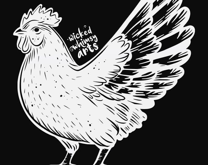 chicken svg cut file, glowforge file, vinyl template, laser cut file, bird svg, cuttable animal svg, clipart png