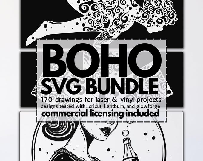 boho svg mandala bundle, glowforge lifestyle files, vinyl yoga templates, boho laser cut files, mandala svg files, laser mandala svgs