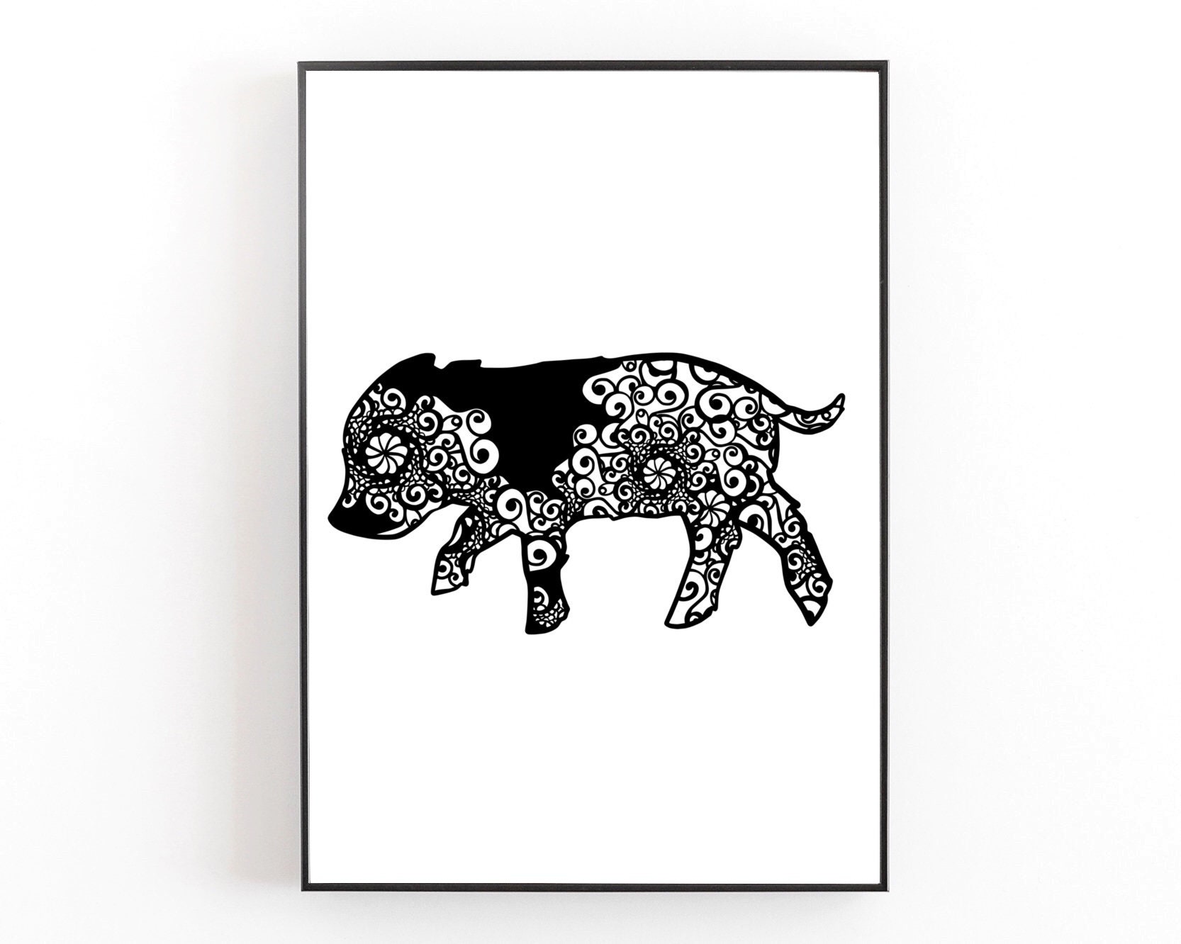 Download Pig Svg, Teacup Pig Svg, Mandala Svg