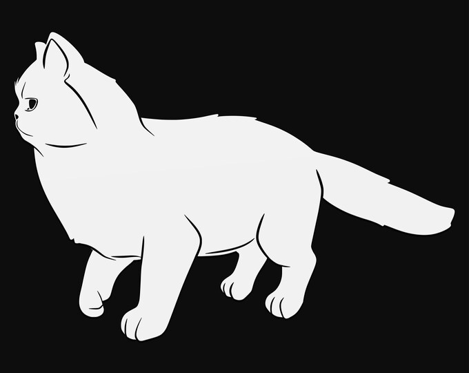 persian cat svg cut file, glowforge file, vinyl template, laser cut file, animals svg, cuttable animal svg, clipart png