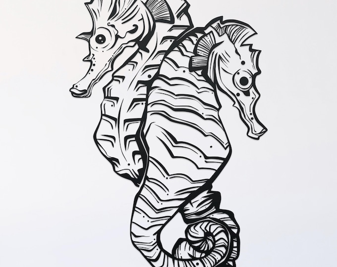 two seahorses svg cut file, glowforge file, vinyl template, laser cut file, animals svg, cuttable animal svg, clipart png