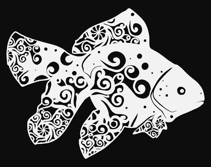 goldfish mandala svg cut file, glowforge file, vinyl template, laser cut file, animals svg, cuttable animal svg, clipart png