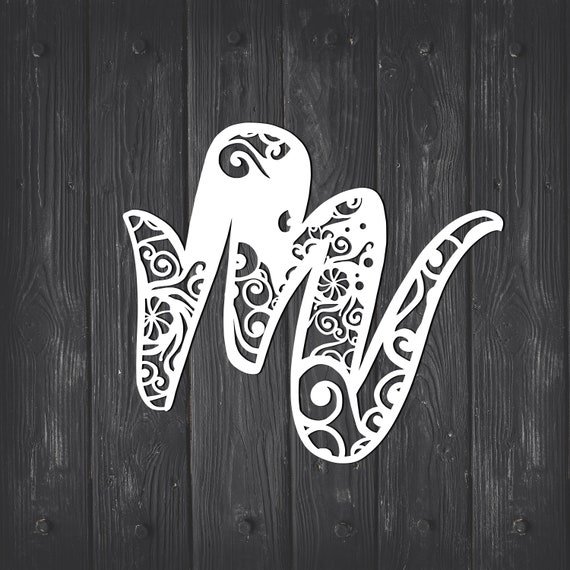 Download Initial Svg M Monogram Svg Floral Letter Svg Mandala Letter Etsy