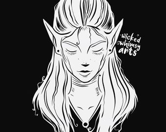 elf svg cut file, elven glowforge file, vinyl template, laser cut file, fantasy svg, cuttable magical svg, clipart png