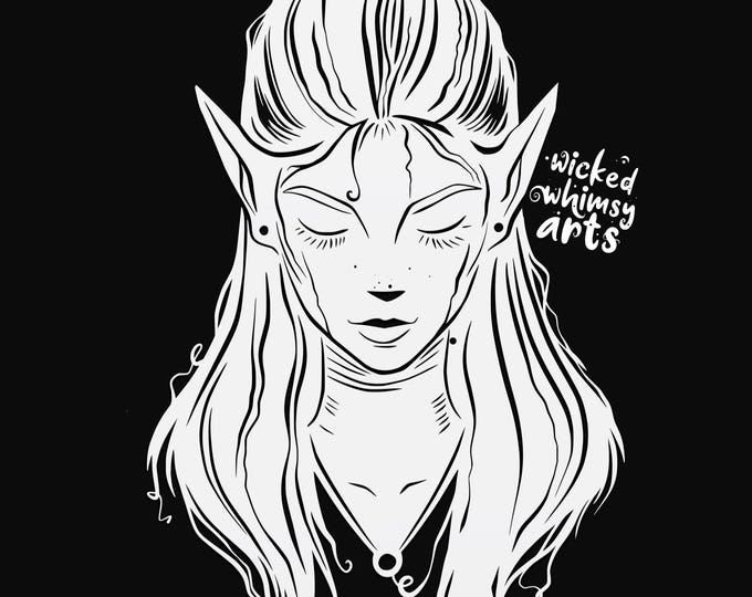 elf svg cut file, elven glowforge file, vinyl template, laser cut file, fantasy svg, cuttable magical svg, clipart png