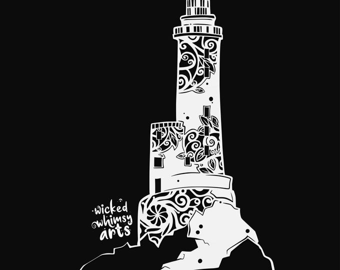 lighthouse mandala svg cut file, glowforge file, vinyl template, laser cut file, nautical svg, cuttable lighthouse svg, clipart png
