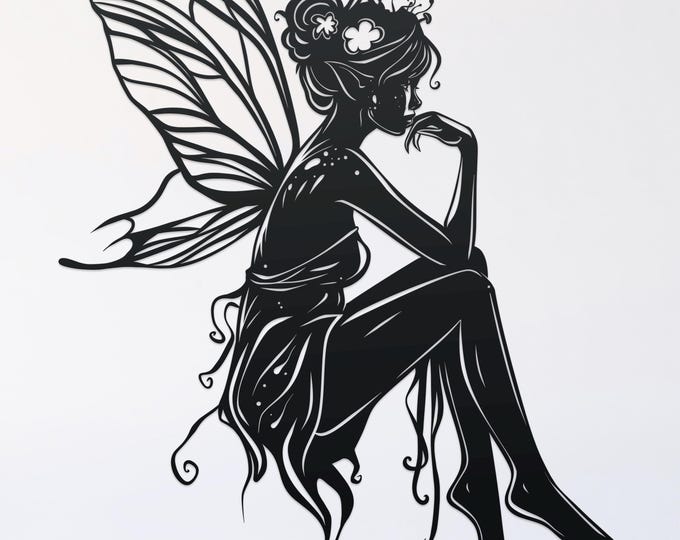grove fairy svg cut file, glowforge file, vinyl template, laser cut file, fairy svg, cuttable pixie svg, clipart png