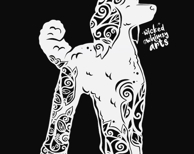 poodle dog mandala svg file, glowforge file, vinyl template, laser cut file, animal svg, cuttable animal svg, clipart png