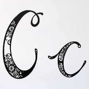 Archivo de corte svg de mandala C, archivo de corte de letras del alfabeto, svg glowforge, plantilla de vinilo, archivo de corte láser, svg recortable, clipart png