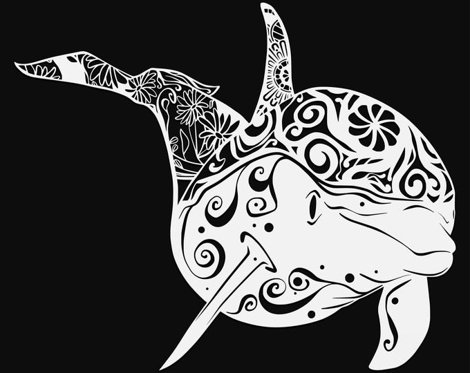 dolphin mandala svg cut file, glowforge file, vinyl template, laser cut file, animals svg, cuttable animal svg, clipart png