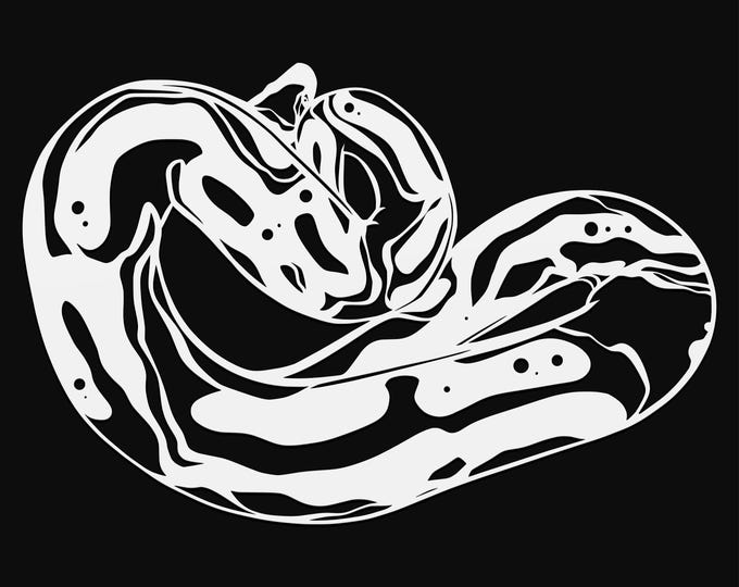 ball python svg cut file, snake glowforge file, vinyl template, laser cut file, amphibian svg, cuttable animal svg, clipart png