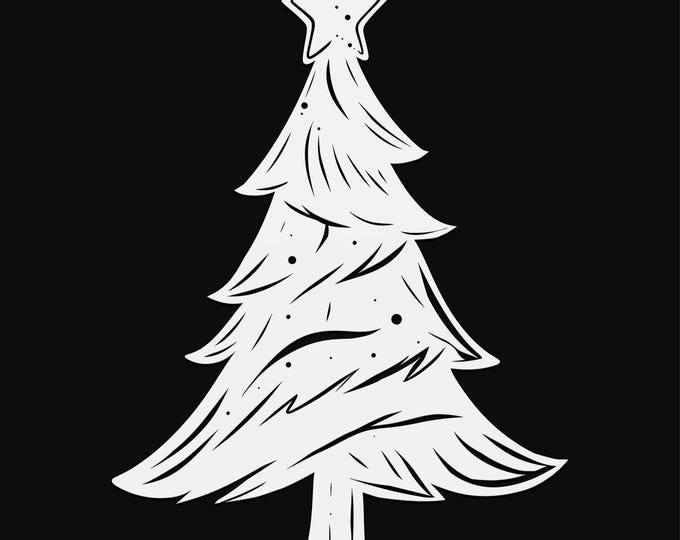 christmas tree svg cut file, glowforge file, vinyl template, laser cut file, seasonal svg, cuttable holiday svg, clipart png