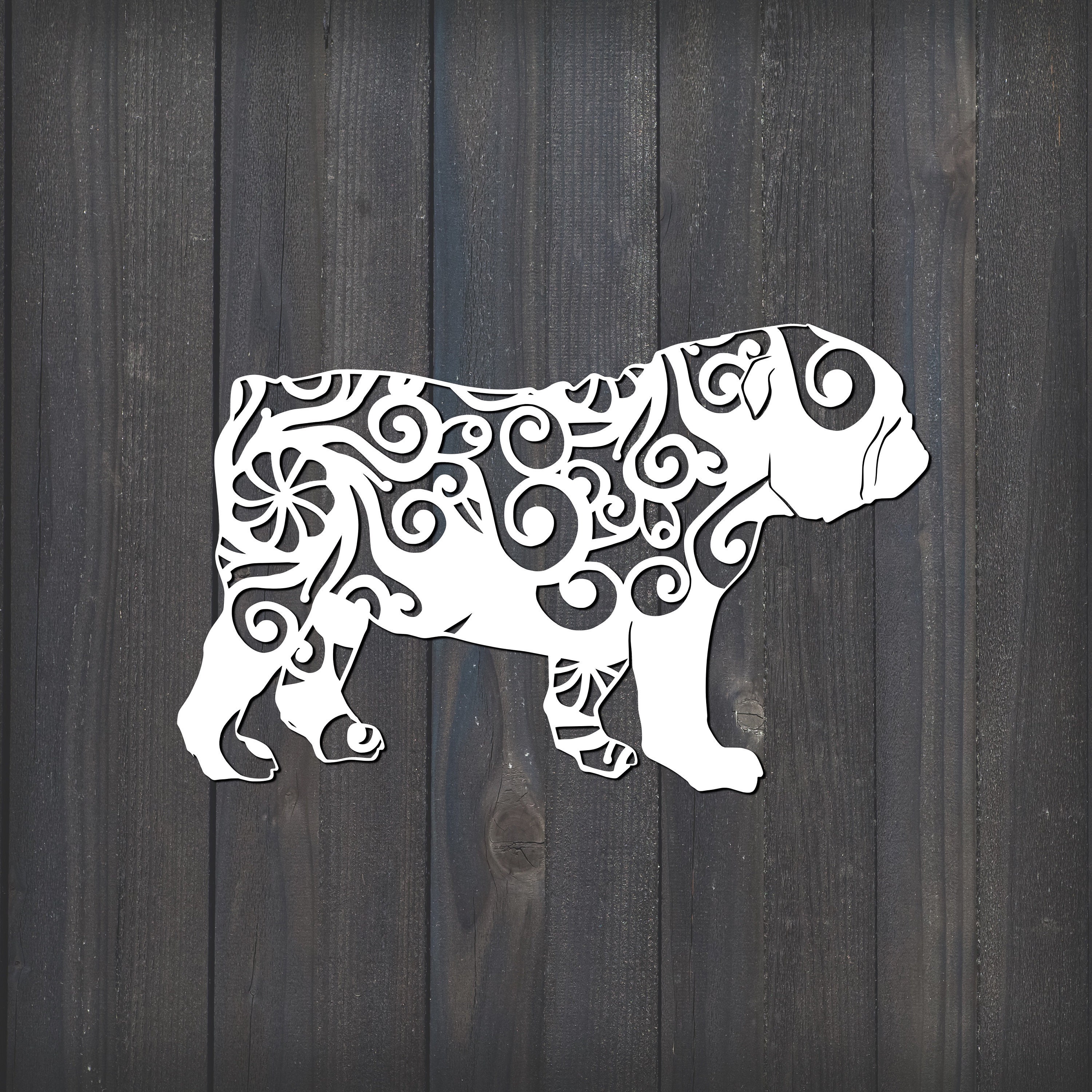 Download English Bulldog Svg, Dog Svg, Mandala Svg
