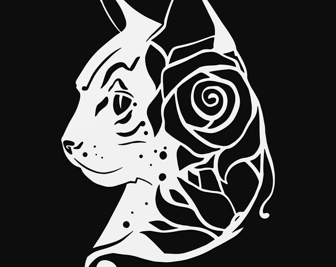 cat head mandala svg cut file, glowforge file, vinyl template, laser cut file, animals svg, cuttable animal svg, clipart png