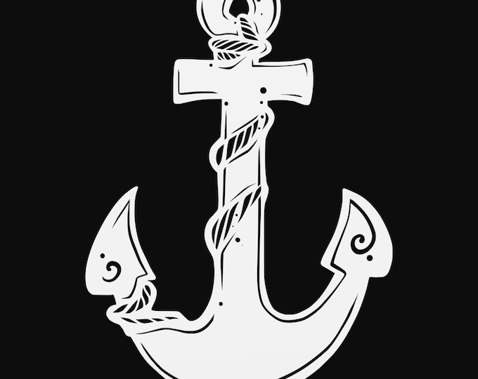 anchor svg cut file, glowforge file, vinyl template, laser cut file, nautical svg, cuttable ship svg, clipart png