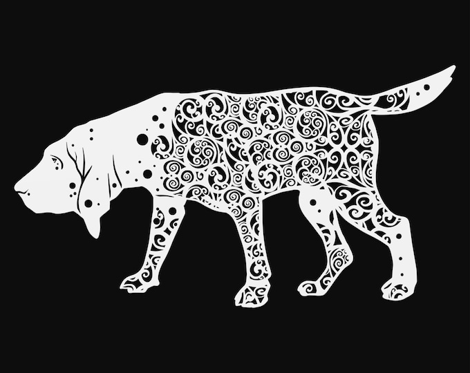 bloodhound mandala svg cut file, glowforge file, vinyl template, laser cut file, animals svg, cuttable dog svg, clipart png