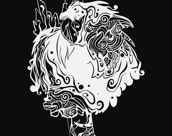 chicken mandala svg cut file, glowforge file, vinyl template, laser cut file, bird svg, cuttable animal svg, clipart png