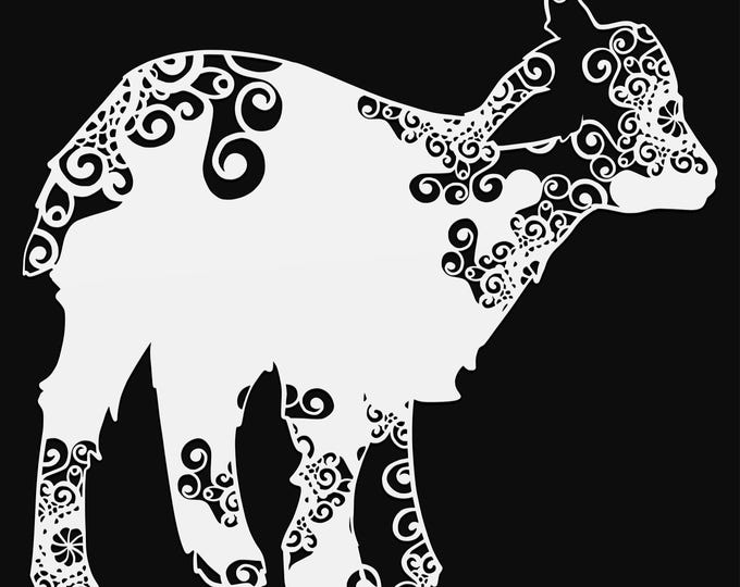 goat mandala svg cut file, farm glowforge file, vinyl template, laser cut file, farm animal svg, cuttable animal svg, clipart png