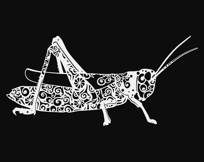 grasshopper mandala svg, glowforge svg file, monarch vinyl template, locust laser cut file, reptile svg, cuttable bug svg, clipart png