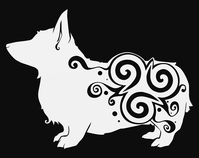 corgi dog mandala svg file, glowforge file, vinyl template, laser cut file, animal svg, cuttable animal svg, clipart png