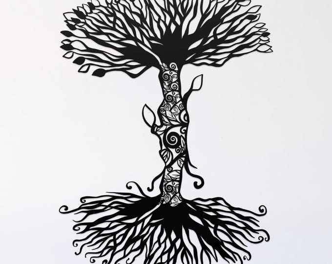tree of life and death mandala svg cut file, glowforge file, vinyl template, fantasy svg, dragon svg, cuttable magical svg, clipart png