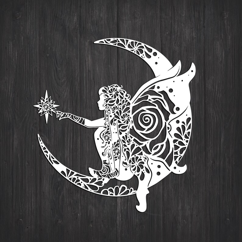 Download Fairy On Moon Svg Mandala Svg Recommended For Projects 10 ...