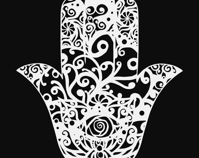 hamsa mandala svg cut file, glowforge file, vinyl template, laser cut file, lifestyle svg, cuttable laser svg, clipart png
