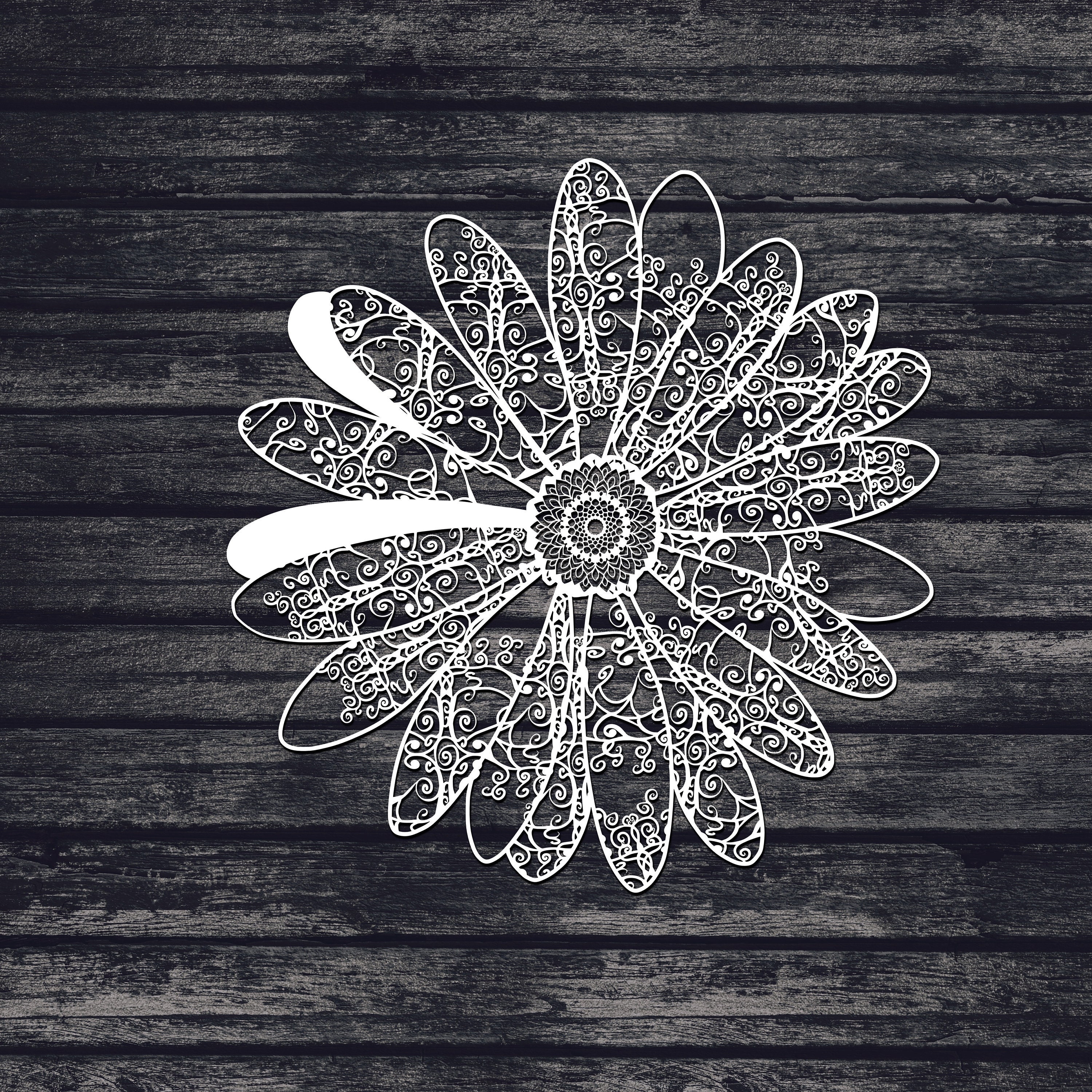 Download Flower Svg, Sunflower Svg, Mandala Svg (Recommended For Projects 10 inches )