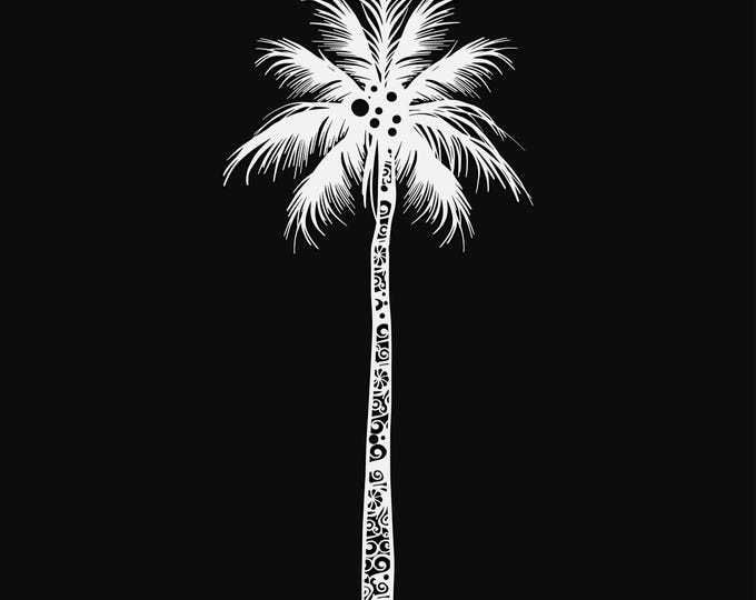 palm tree mandala svg cut file, glowforge file, beach vinyl template, laser cut file, plant svg, cuttable botany svg, clipart png