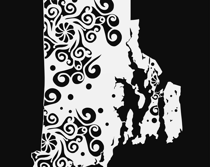rhode island mandala svg, geography cut file, glowforge svg, united states vinyl template, laser cut file, cuttable map svg, RI clipart png