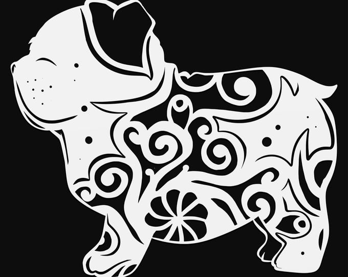 pug pup mandala svg cut file, glowforge file, vinyl template, laser cut file, animals svg, cuttable animal svg, clipart png
