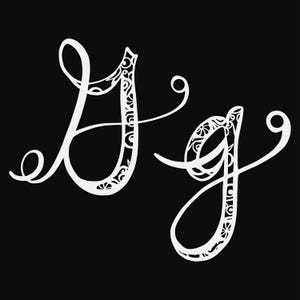 Archivo de corte svg de mandala G, archivo de corte de letras del alfabeto, svg glowforge, plantilla de vinilo, archivo de corte láser, svg recortable, clipart png