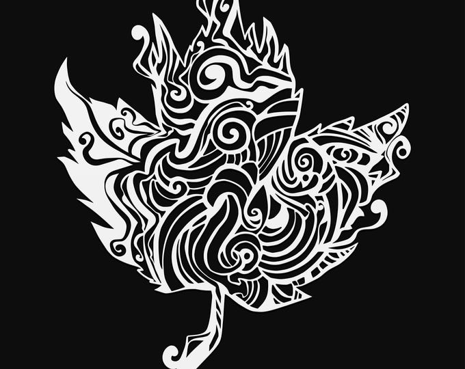 fall leaf mandala svg cut file, glowforge file, leaf vinyl template, laser cut file, plant svg, cuttable botany svg, clipart png